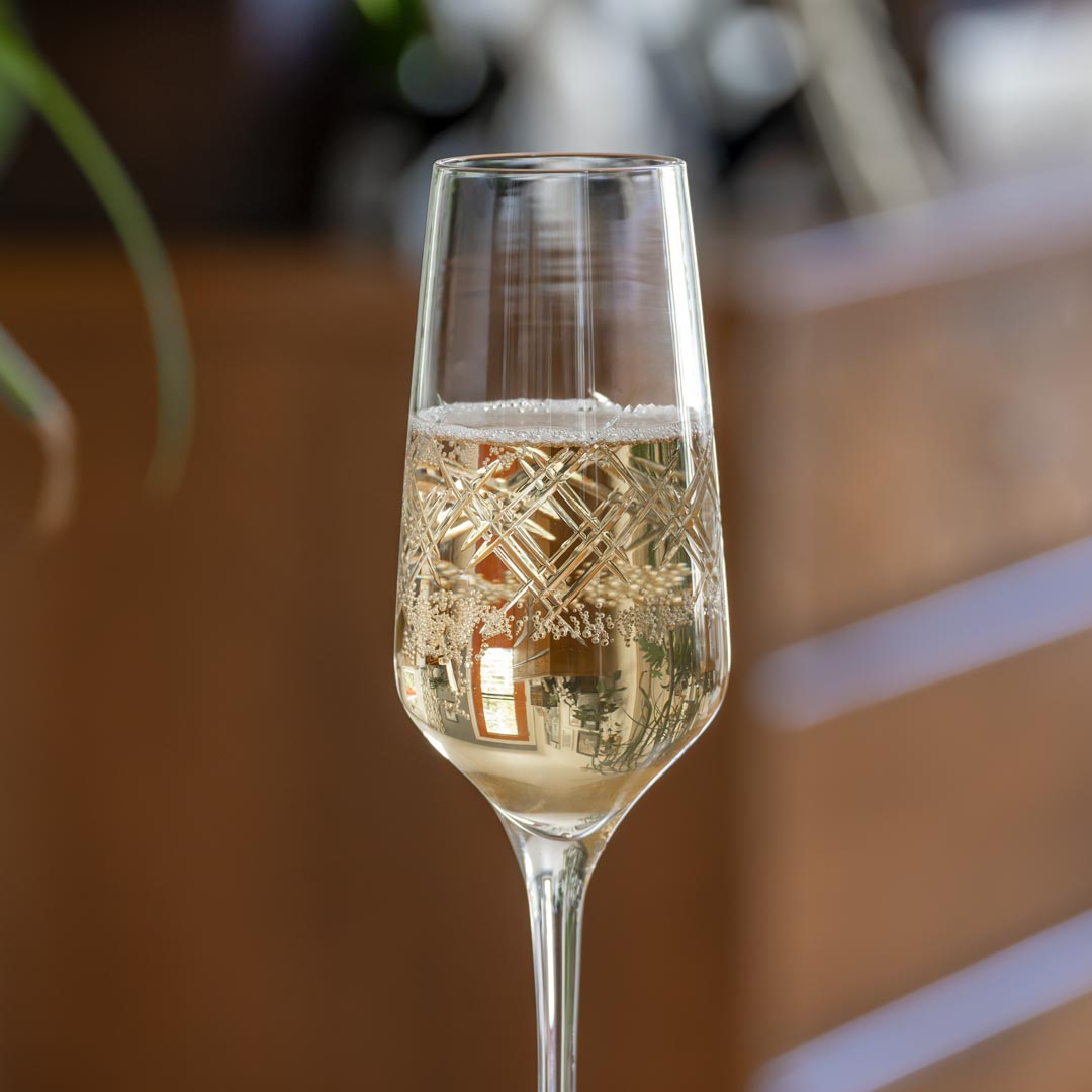 Rolf Glass Argyle 5.75oz Champagne Flute with your favorite bubbly