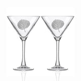 Rolf Glass Aspen Leaf 10oz Martini Cocktail Glass