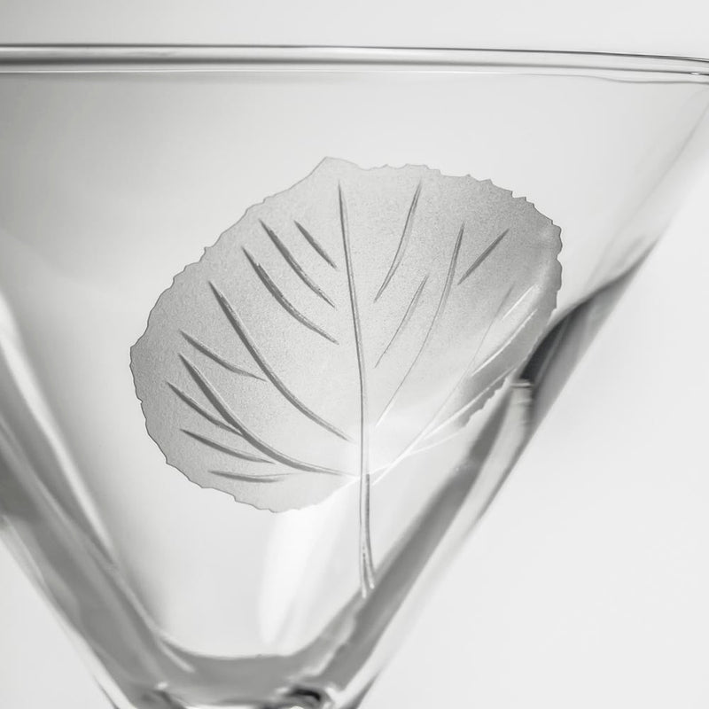 Rolf Glass Aspen Leaf 10oz Martini Cocktail Glass