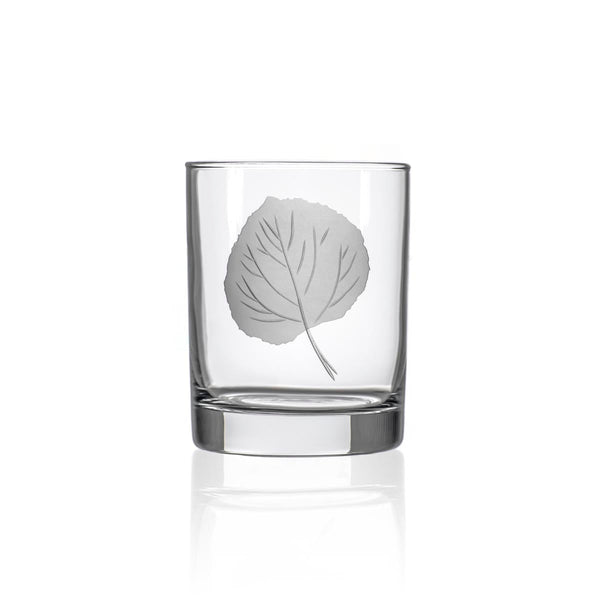 Rolf Glass Aspen Leaf 13oz Double Old Fashioned Whiskey Cocktail Glass