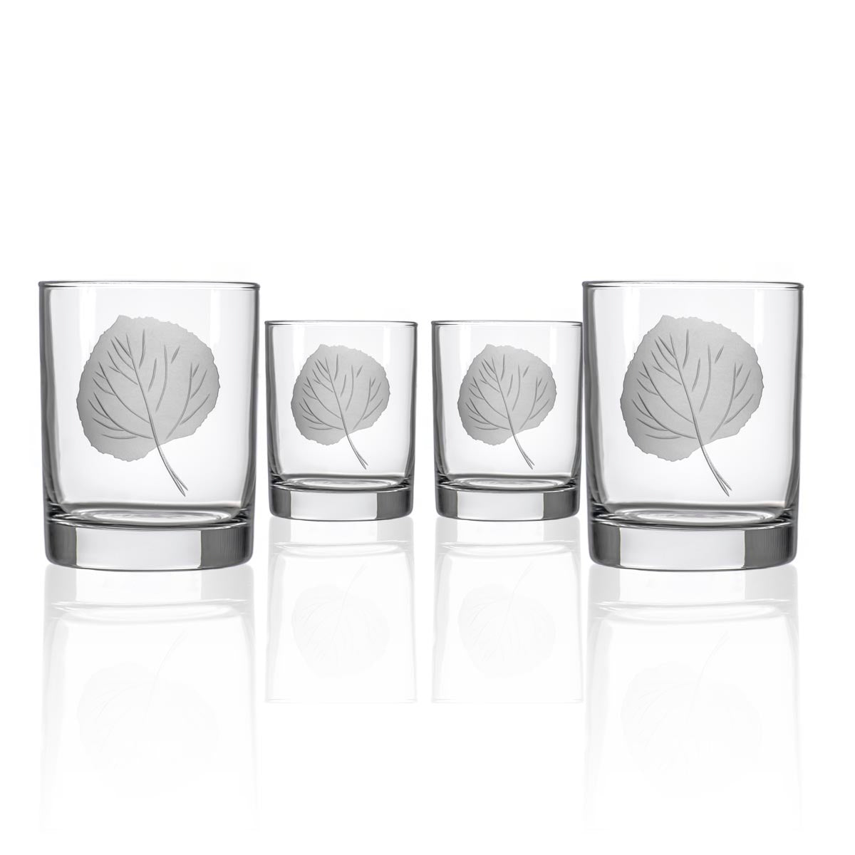 Rolf Glass Aspen Leaf 13oz Double Old Fashioned Whiskey Cocktail Glass