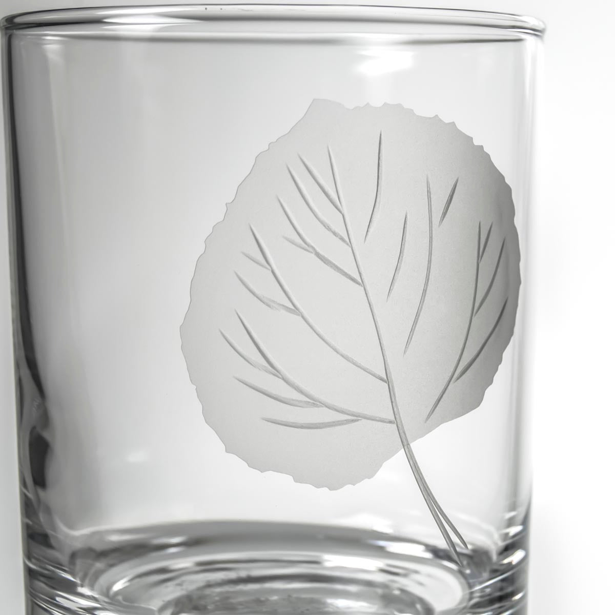 Aspen Leaf 13oz Double Old Fashioned Glass | Set of 4 - Thumbnail 3