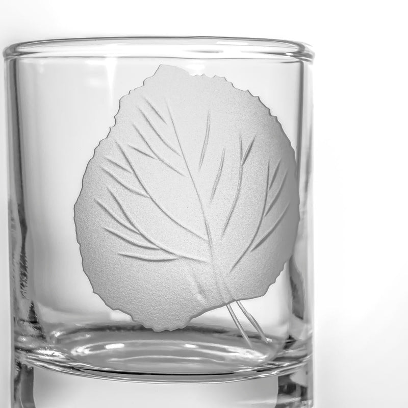Rolf Glass Aspen Leaf 2.5 inch Candle Votive