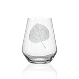 Rolf Glass Aspen Leaf 18oz Stemless Wine Tumbler Glass