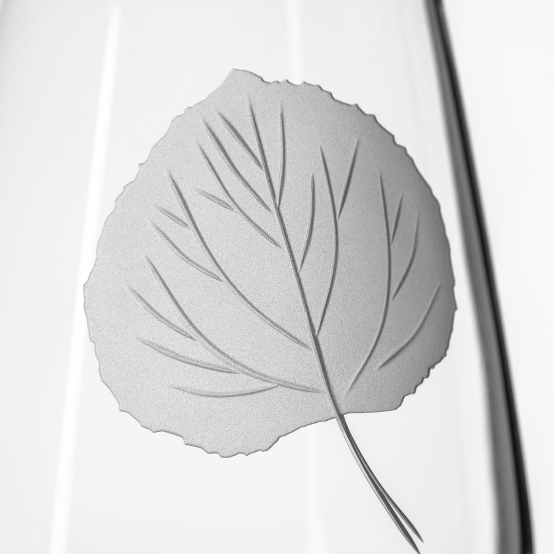 Rolf Glass Aspen Leaf 18oz Stemless Wine Tumbler glass aspen leaf engraving