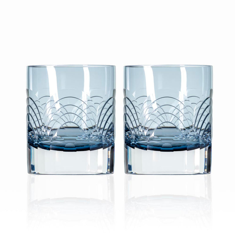 Rolf Glass Cascades Blue 7oz On the Rocks Whiskey Glass