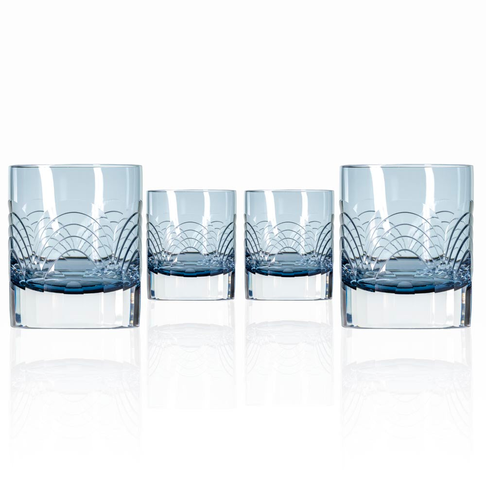 Cascades Blue 7oz On the Rocks Whiskey Glass Set of 2 - Thumbnail 5