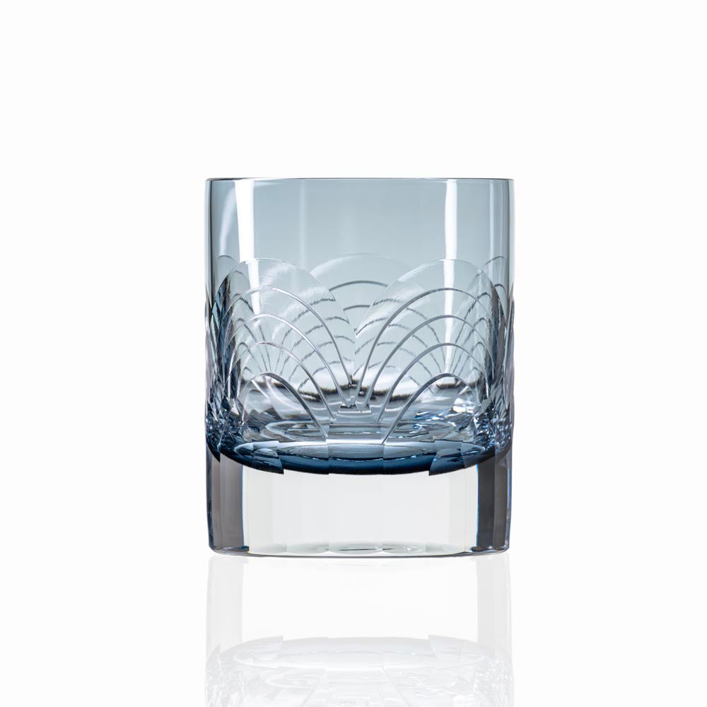 Cascades Blue 7oz On the Rocks Whiskey Glass Set of 2