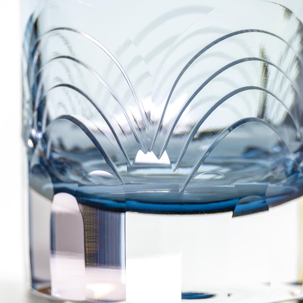 Rolf Glass Cascades Blue 7oz On the Rocks Whiskey Glass