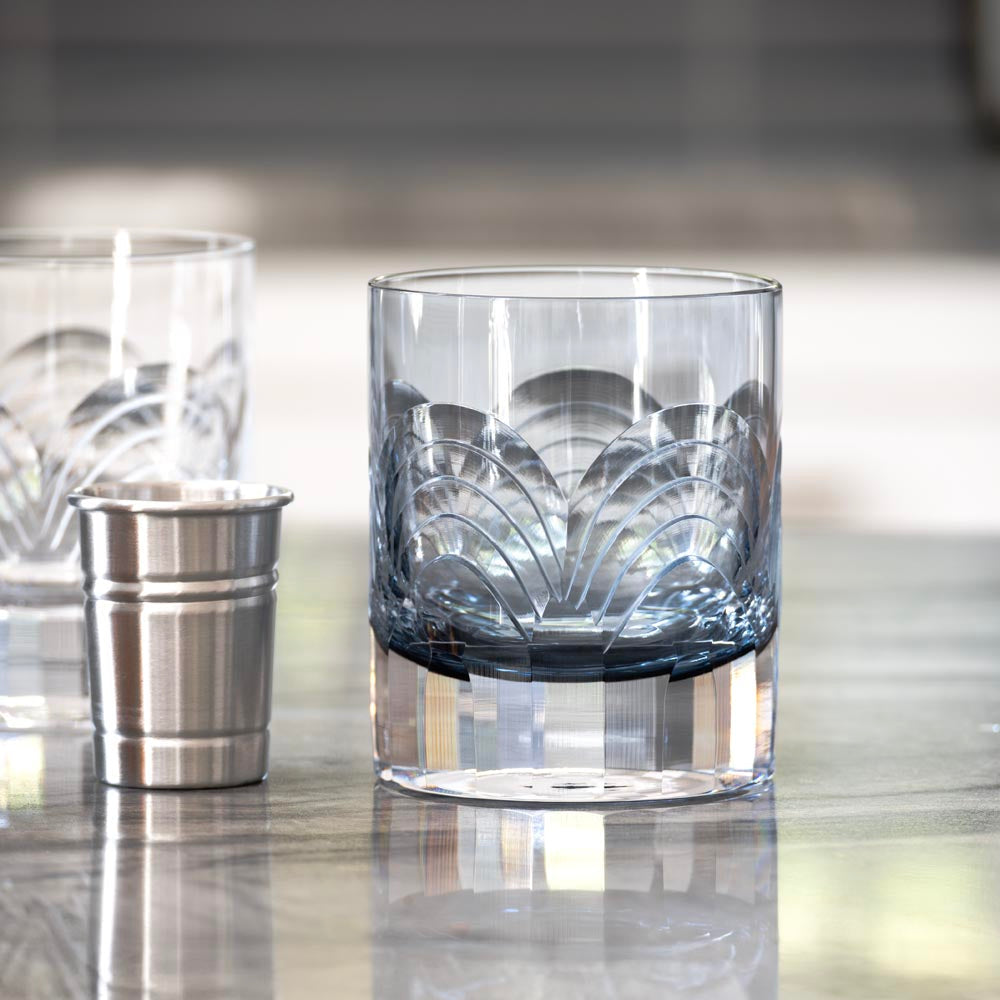 Rolf Glass Cascades Blue 7oz On the Rocks Whiskey Glass