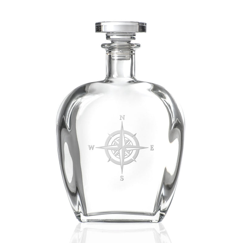 Rolf Glass Compass Rose 32oz Whiskey Decanter