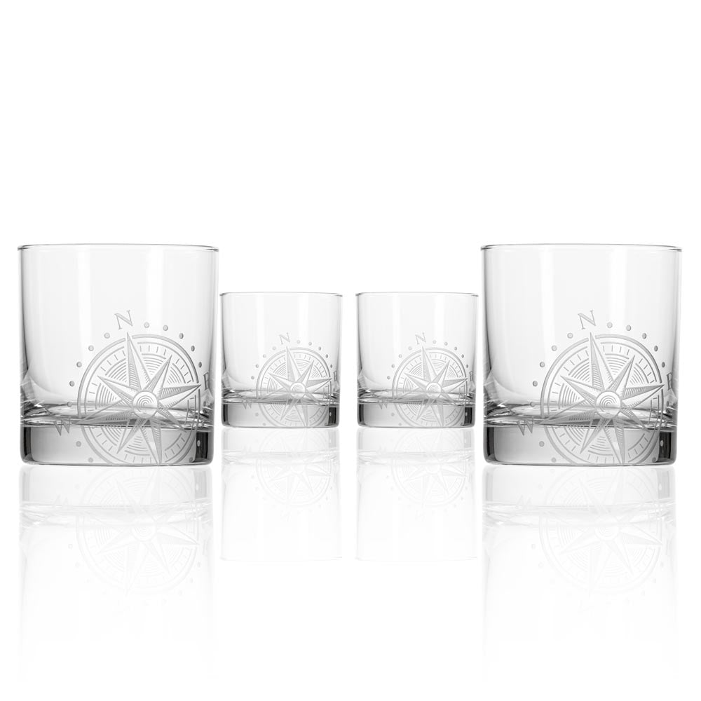 Compass Star 10oz On the Rocks Glass | Set of 4