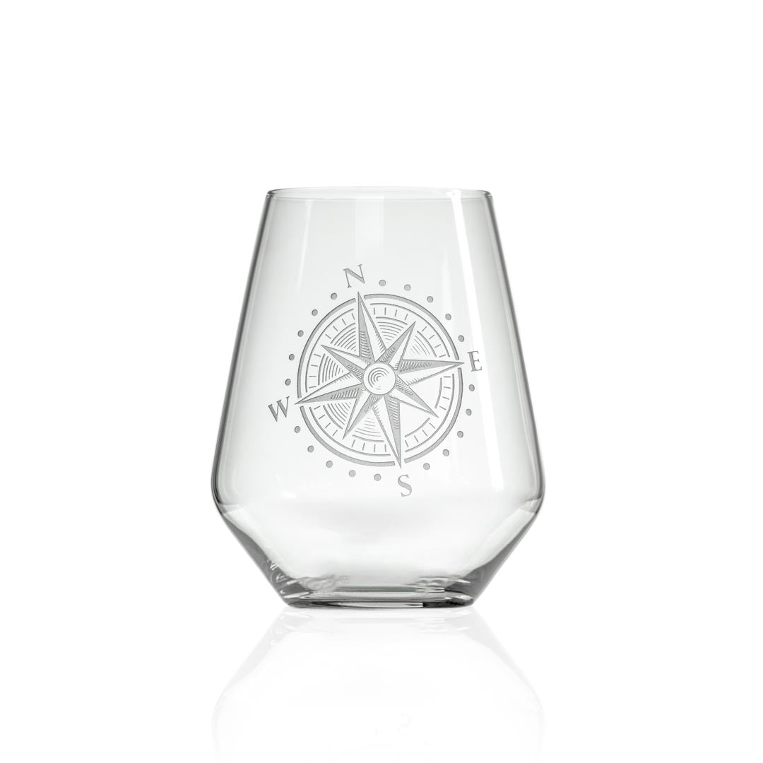 Compass Star 18oz Stemless Wine Tumbler Glass | Set of 4 - Thumbnail 2