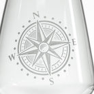 Rolf Glass Compass Star 18oz Stemless Wine Glass detailed compass rose engraving