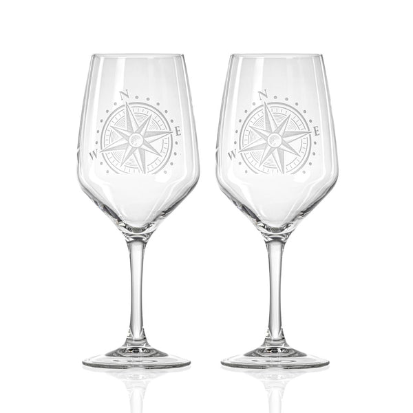 Rolf Glass Compass Star 19.5oz All Purpose Wine Glass set of 2