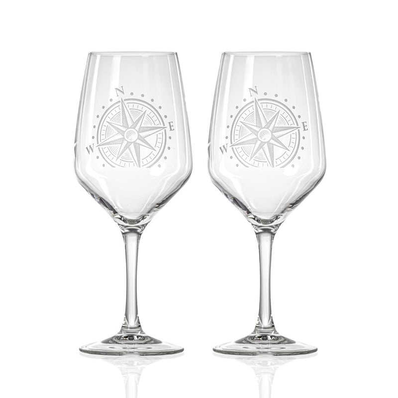 Rolf Glass Compass Star 19.5oz All Purpose Wine Glass set of 2