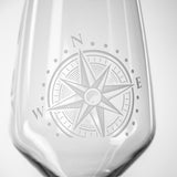 Rolf Glass Compass Star 19.5oz All Purpose Wine Glass detailed engraving