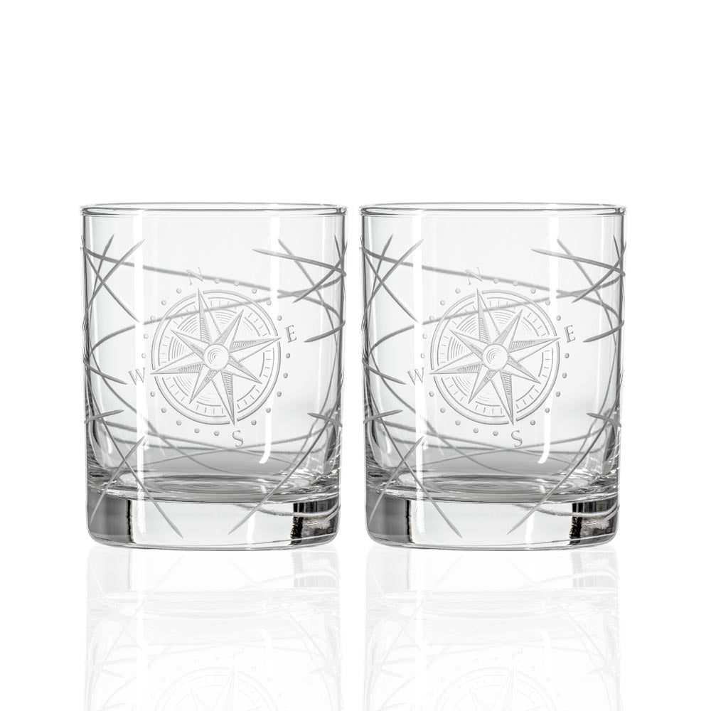 Compass Star Longitude 13oz Double Old Fashioned Whiskey Glass Set of 4 - Thumbnail 4