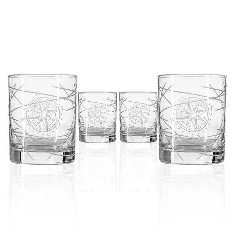 Rolf Glass Compass Star Longitude 13oz Double Old Fashioned Whiskey Glass