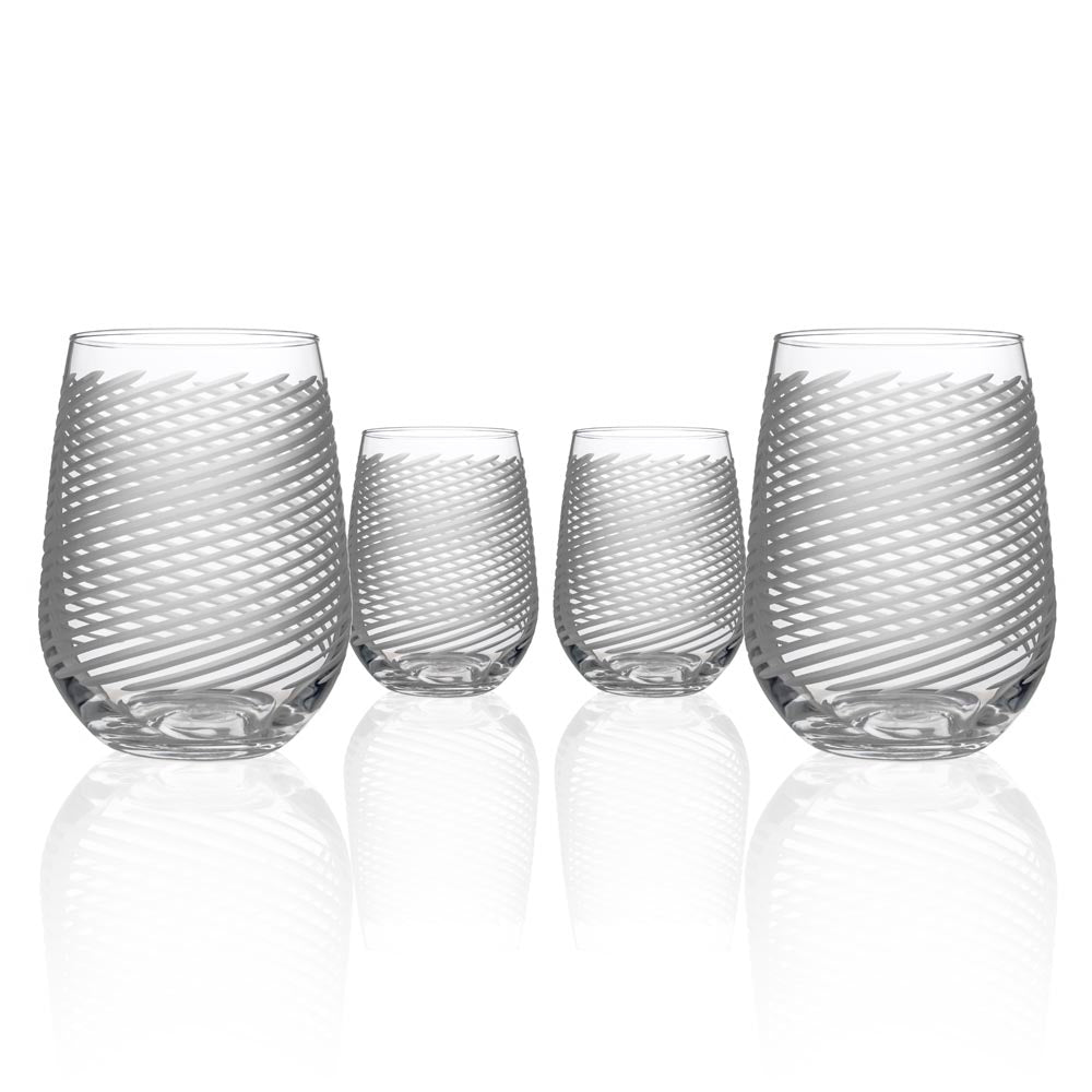 Cyclone 17oz Stemless Wine Tumbler Glass | Set of 4