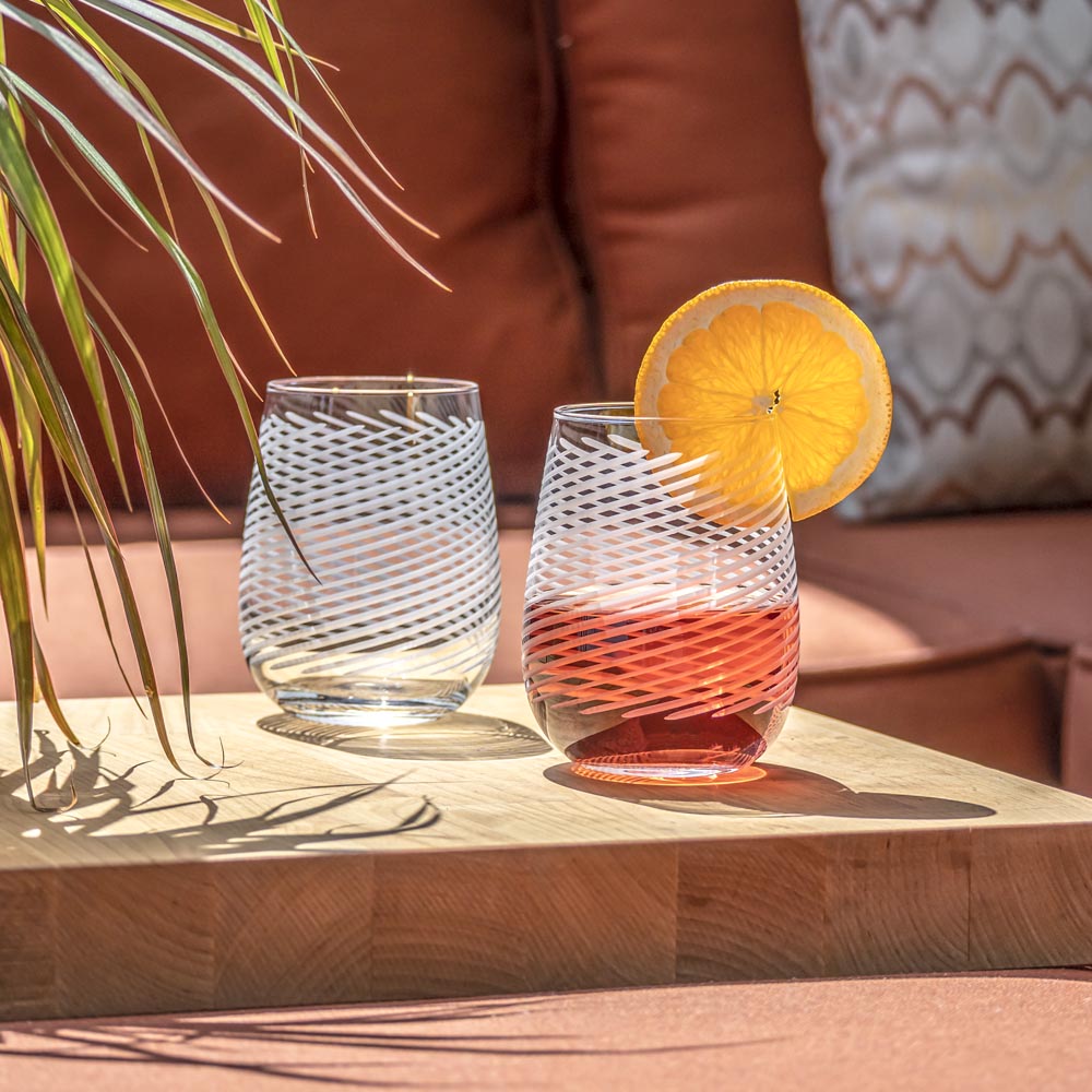 Cyclone 17oz Stemless Wine Tumbler Glass | Set of 4 - Thumbnail 5
