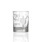 Don't Be A Prick 13oz whiskey glass cactus on back of glass by Rolf Glass