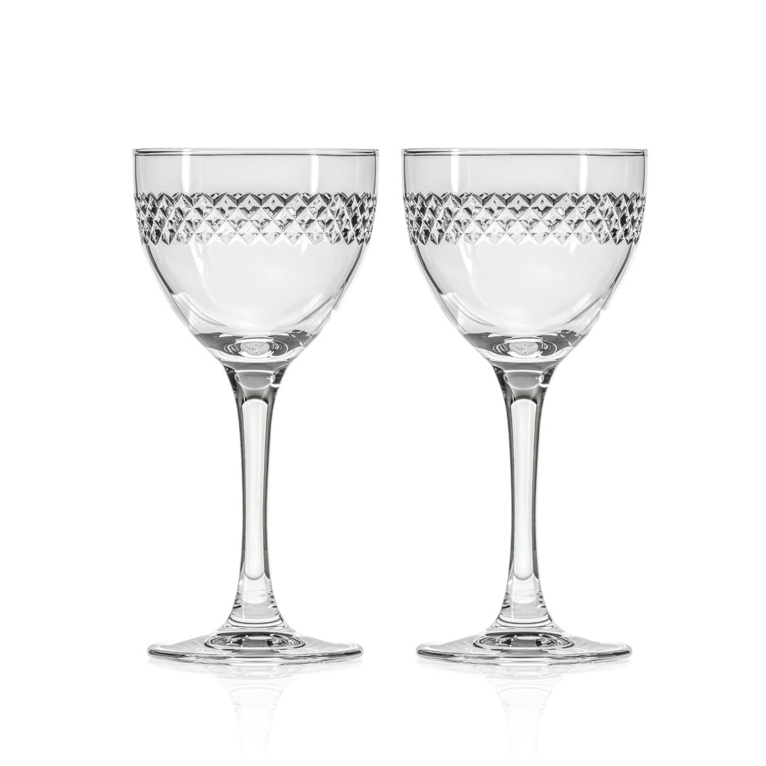 Rolf Glass Diamond 5oz Nic & Nora Classic Cocktail Glass Set of 2