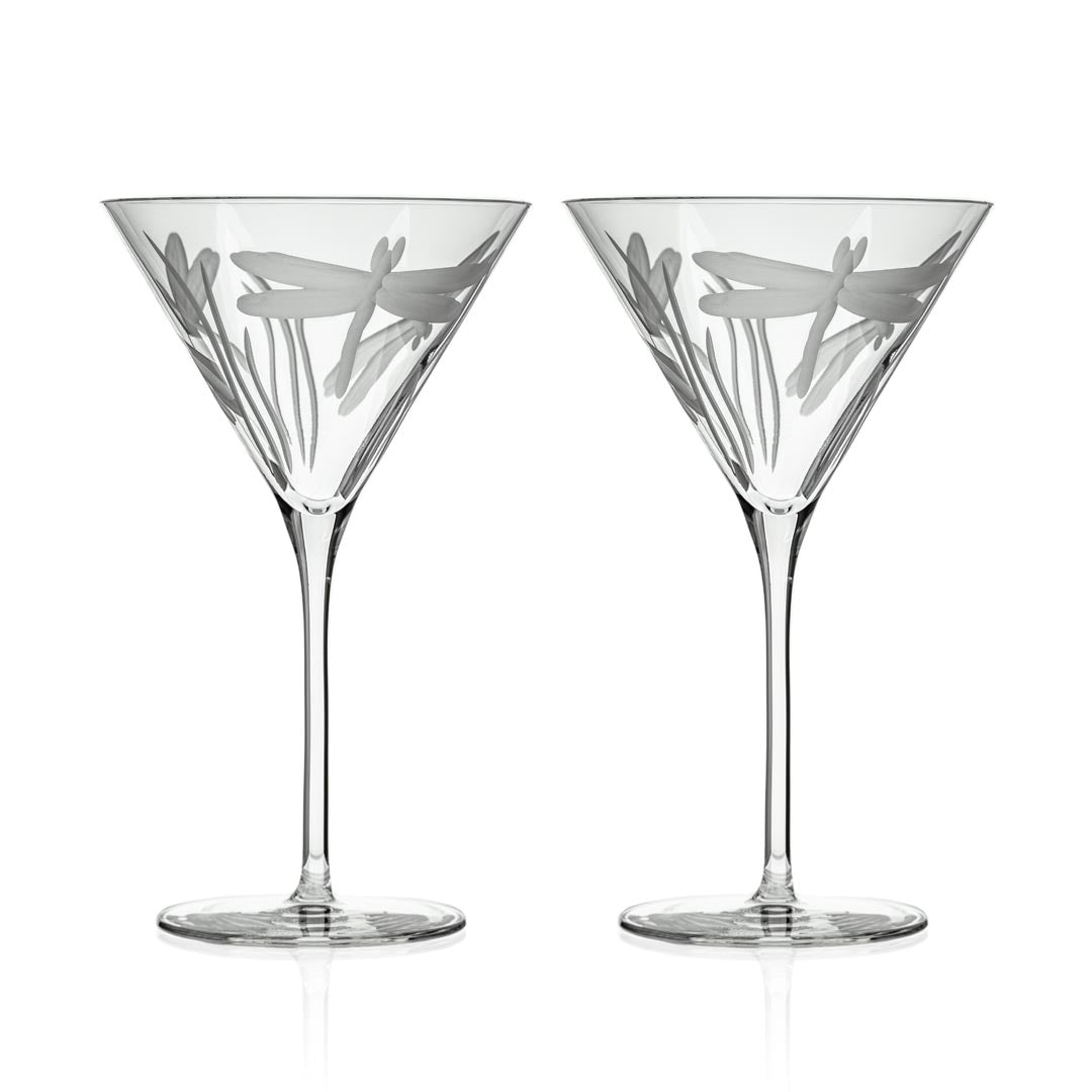Rolf Glass Dragonfly 10oz Martini Cocktail Glass set of 2