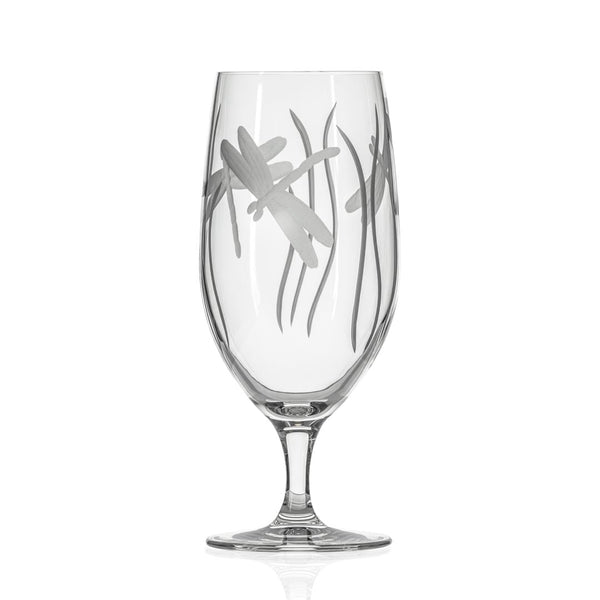 Rolf Glass Dragonfly 16oz Footed Iced Tea GlassRolf Glass Dragonfly 16oz Footed Iced Tea Glass white background front view