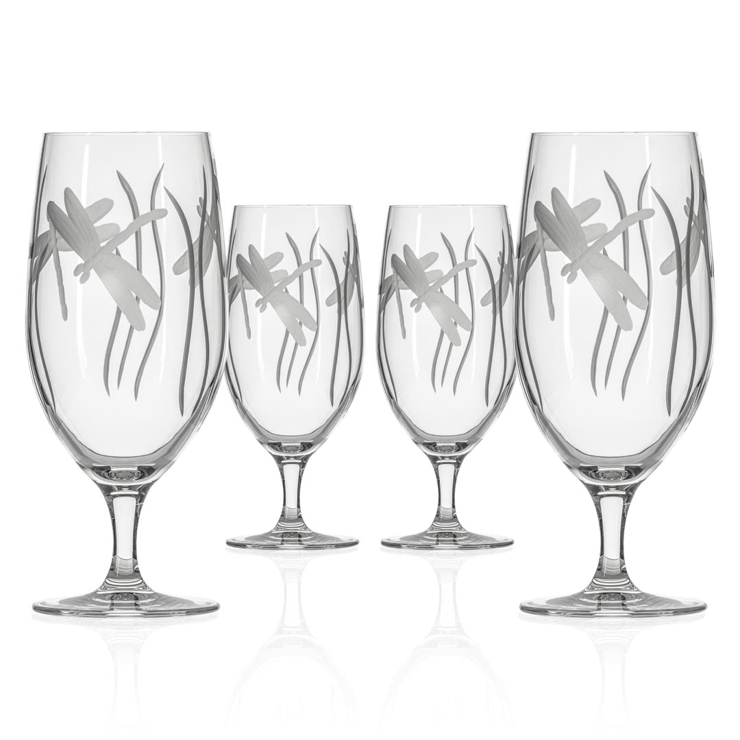 Dragonfly 16oz Footed Iced Tea Glass | Set of 4 | Rolf Glass