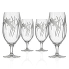 Rolf Glass Dragonfly 16oz Footed Iced Tea Glass white background front view set of 4
