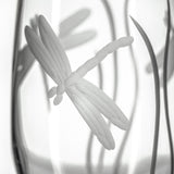Rolf Glass Dragonfly 16oz Footed Iced Tea Glass white background detailed view of engraving