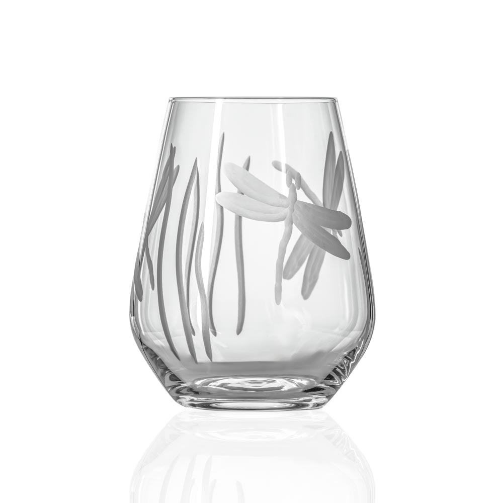 Rolf Glass Dragonfly 18oz Stemless Wine Tumbler Glass