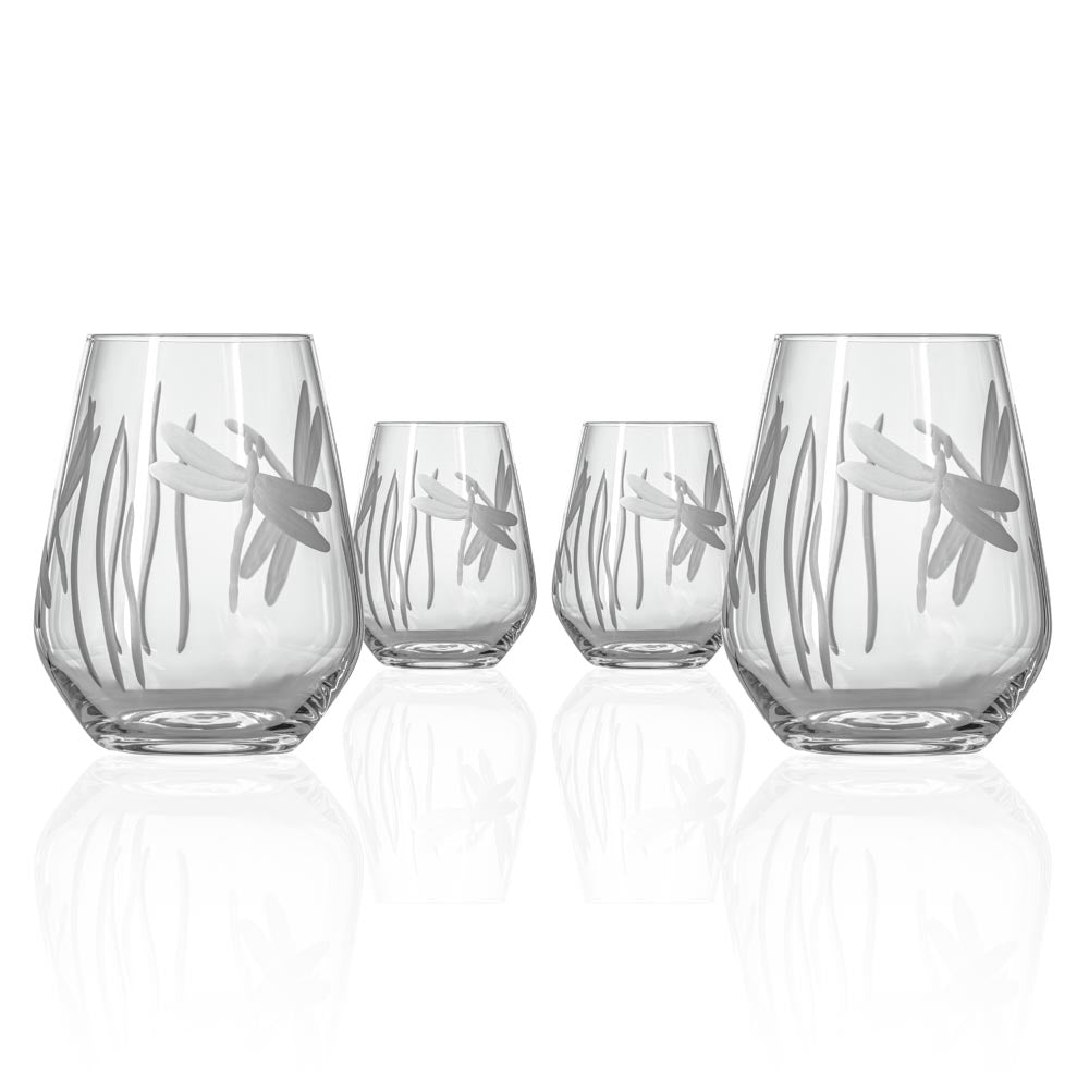 Rolf Glass Dragonfly 18oz Stemless Wine Tumbler Glass