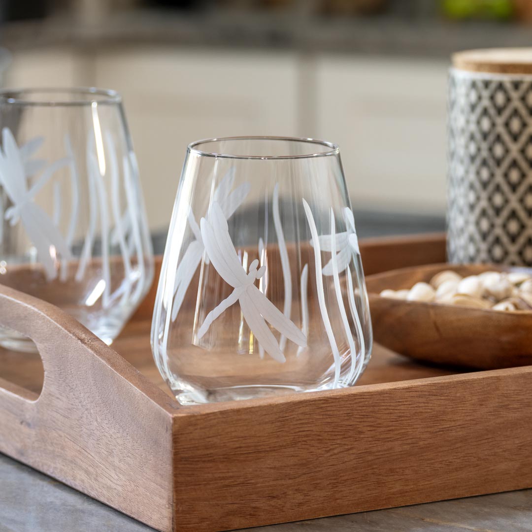 Dragonfly 18oz Stemless Wine Tumbler | Set of 4 - Thumbnail 4