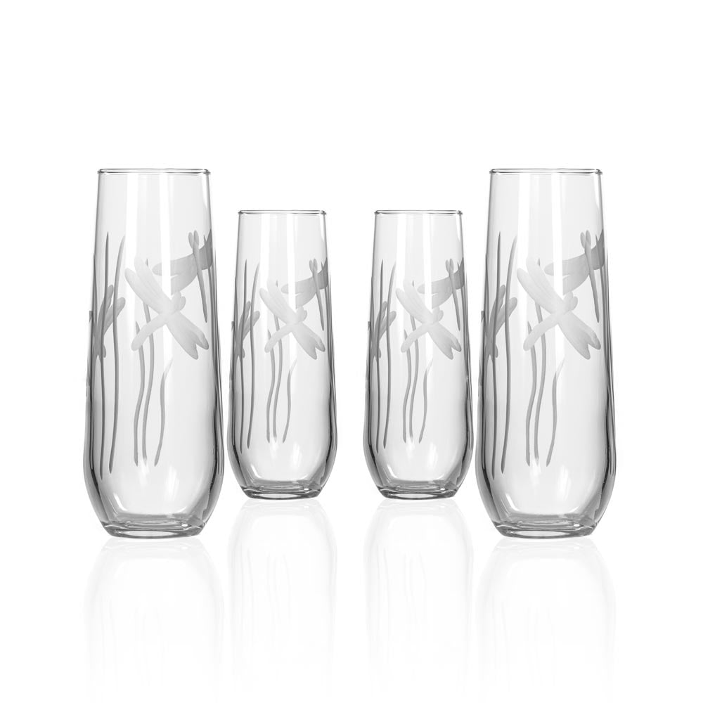 Rolf Glass Dragonfly 8.5oz Stemless Champagne Flute