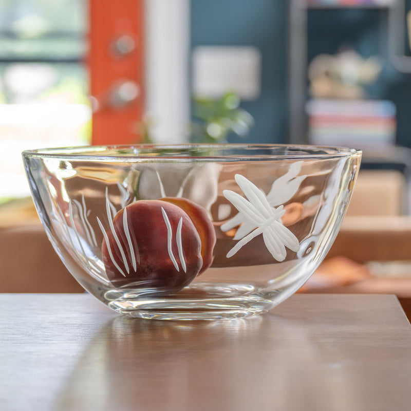 Rolf Glass Dragonfly Large Glass Bowl perfect for entertaining