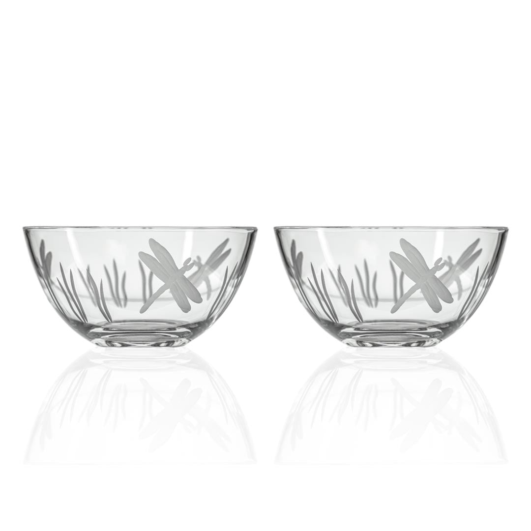 Rolf Glass Dragonfly Small Round Bowl Set of 2