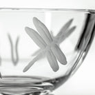 Rolf Glass Dragonfly Small Round Bowl close up of dragonfly engraving