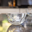 Rolf Glass Dragonfly Small Round Bowl on a kitchen counter