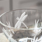 Rolf Glass Dragonfly Small Round Bowl close up of dragonfly engraving