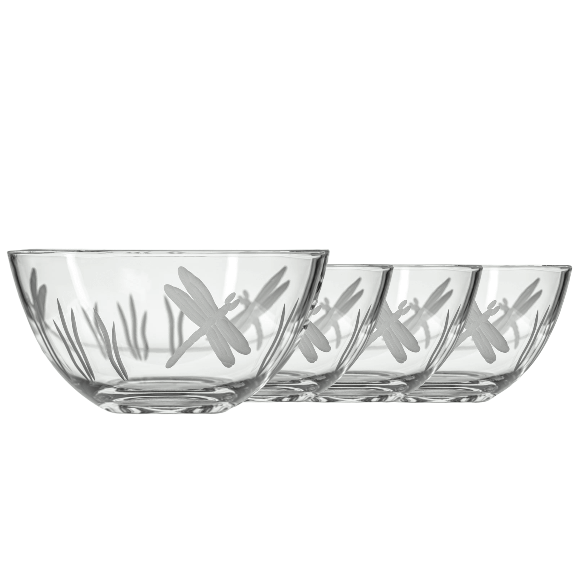 Rolf Glass Dragonfly Small Round Bowl Set of 4