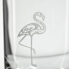 Rolf Glass Flamingo Double Old Fashioned Glass detailed engraving