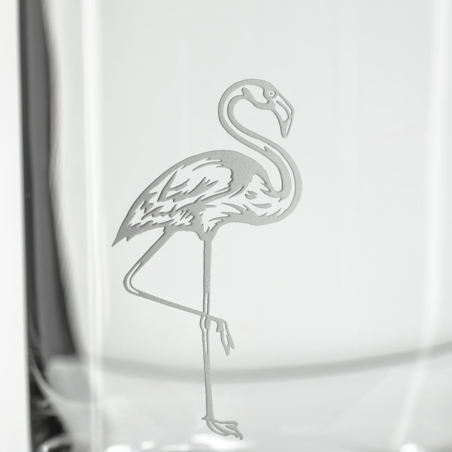 Rolf Glass Flamingo Double Old Fashioned Glass detailed engraving