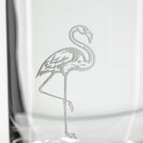 Rolf Glass Flamingo Double Old Fashioned Glass detailed engraving