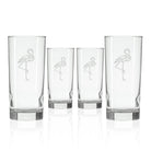 Rolf Glass Flamingo Cooler Highball Glass Set of 4