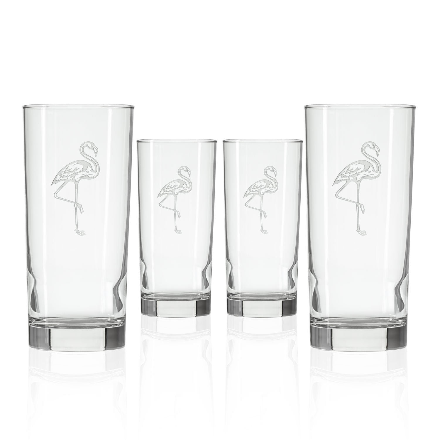 Rolf Glass Flamingo Cooler Highball Glass Set of 4