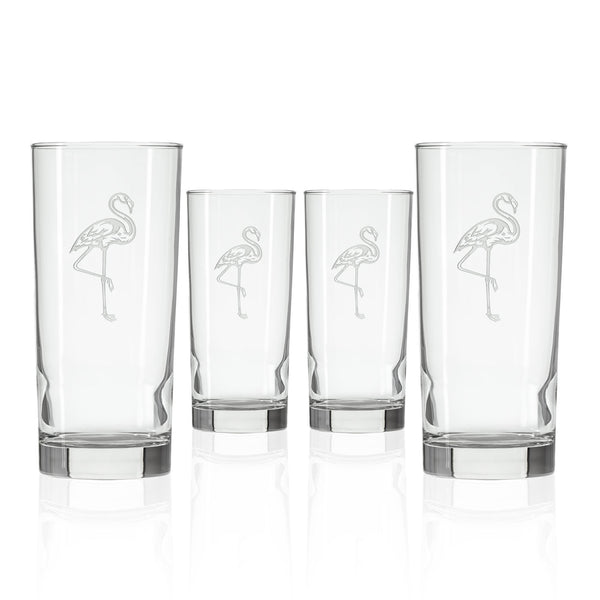Rolf Glass Flamingo Cooler Highball Glass Set of 4