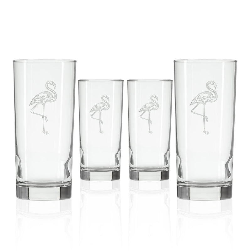 Rolf Glass Flamingo Cooler Highball Glass Set of 4