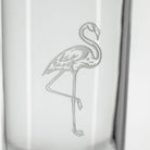 Rolf Glass Flamingo Cooler Highball Glass close up of sand engraving